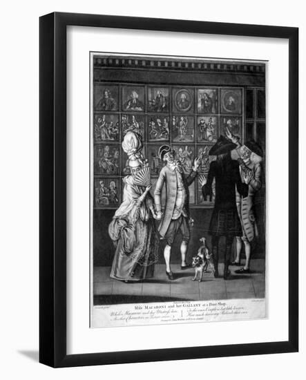 Miss Macaroni and Her Gallant at a Print Shop, 1773-John Raphael Smith-Framed Giclee Print