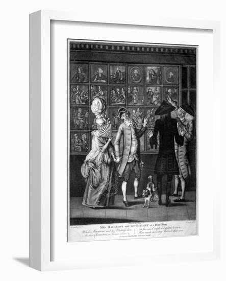 Miss Macaroni and Her Gallant at a Print Shop, 1773-John Raphael Smith-Framed Giclee Print