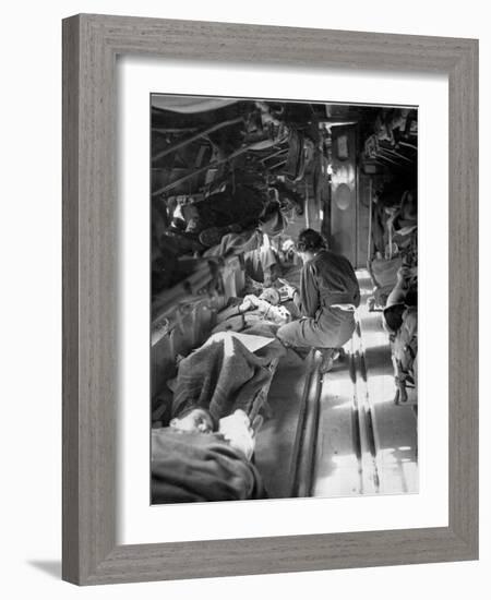 Miss Mary Smith of South Carolina Treating Patients During Flight to North-American Photographer-Framed Photographic Print