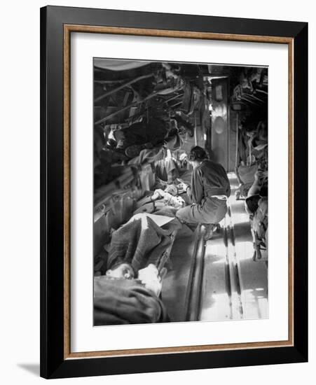 Miss Mary Smith of South Carolina Treating Patients During Flight to North-American Photographer-Framed Photographic Print