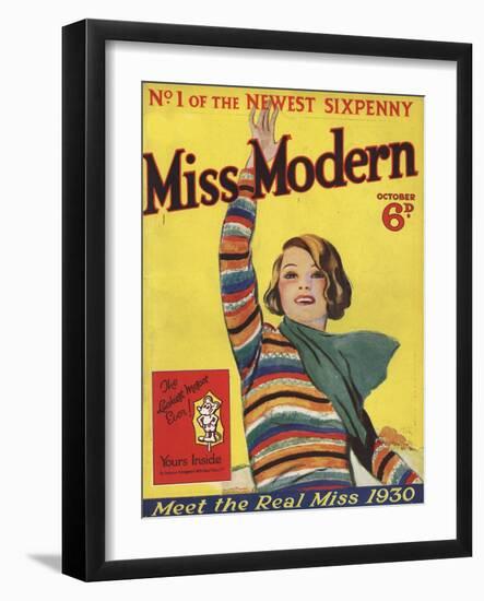 Miss Modern, First Issue Teenagers Magazine, UK, 1930-null-Framed Giclee Print