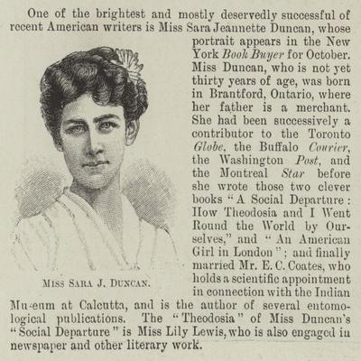 'Miss Sara J Duncan' Giclee Print