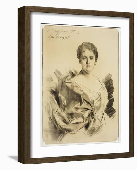 Miss Susan Strong, between Late 19Th and Early 20Th Century (Charcoal on Cream Laid Paper)-John Singer Sargent-Framed Giclee Print