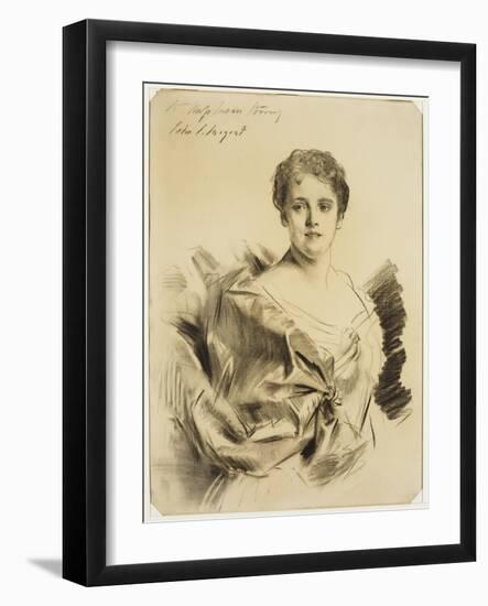 Miss Susan Strong, between Late 19Th and Early 20Th Century (Charcoal on Cream Laid Paper)-John Singer Sargent-Framed Giclee Print