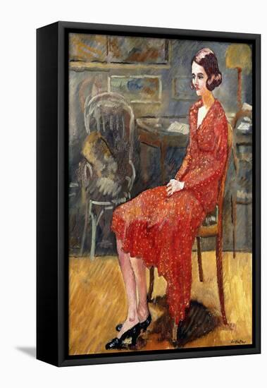 Miss Suzanne, Sitting; Mademoiselle Suzanne, Assise, 1928 (Oil on Canvas)-Louis Valtat-Framed Premier Image Canvas