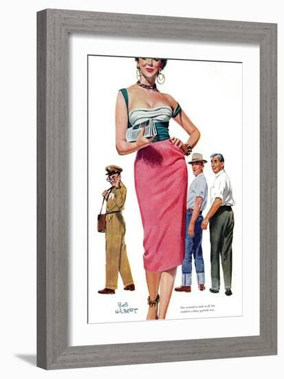 Miss Temptation  - Saturday Evening Post "Leading Ladies", April 21, 1956 pg.30-Bob Hillbert-Framed Giclee Print