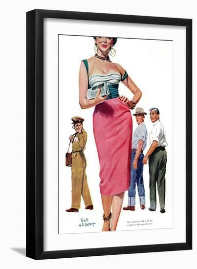 Miss Temptation  - Saturday Evening Post "Leading Ladies", April 21, 1956 pg.30-Bob Hillbert-Framed Giclee Print