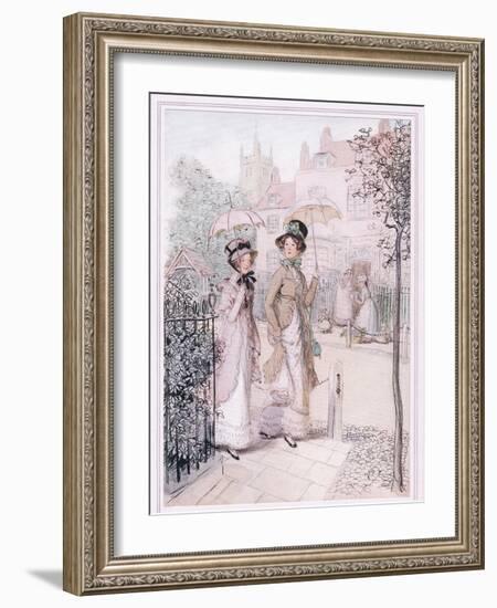 Miss Willoughby: We are known Everywhere Now, Susan, You and I, as the Old Maids of Quality Street-Hugh Thomson-Framed Giclee Print