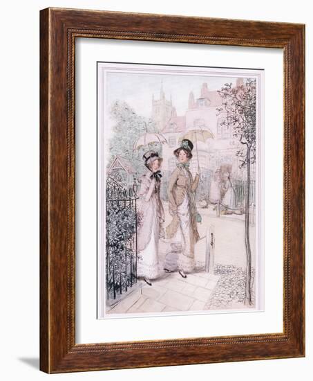 Miss Willoughby: We are known Everywhere Now, Susan, You and I, as the Old Maids of Quality Street-Hugh Thomson-Framed Giclee Print