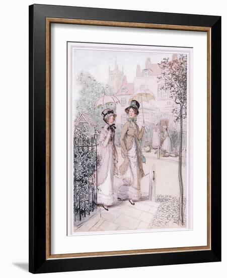 Miss Willoughby: We are known Everywhere Now, Susan, You and I, as the Old Maids of Quality Street-Hugh Thomson-Framed Giclee Print