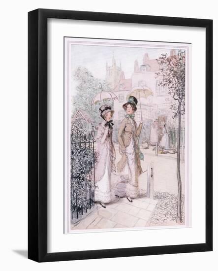 Miss Willoughby: We are known Everywhere Now, Susan, You and I, as the Old Maids of Quality Street-Hugh Thomson-Framed Giclee Print