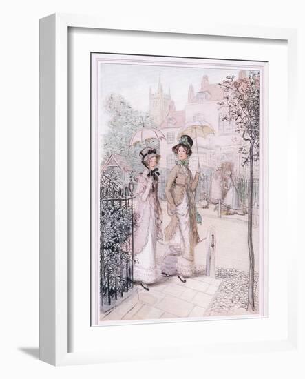 Miss Willoughby: We are known Everywhere Now, Susan, You and I, as the Old Maids of Quality Street-Hugh Thomson-Framed Giclee Print