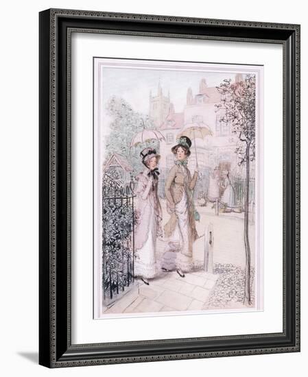 Miss Willoughby: We are known Everywhere Now, Susan, You and I, as the Old Maids of Quality Street-Hugh Thomson-Framed Giclee Print