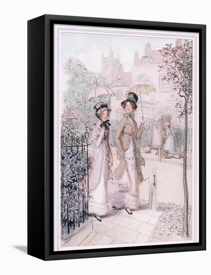 Miss Willoughby: We are known Everywhere Now, Susan, You and I, as the Old Maids of Quality Street-Hugh Thomson-Framed Premier Image Canvas