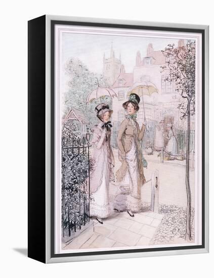Miss Willoughby: We are known Everywhere Now, Susan, You and I, as the Old Maids of Quality Street-Hugh Thomson-Framed Premier Image Canvas
