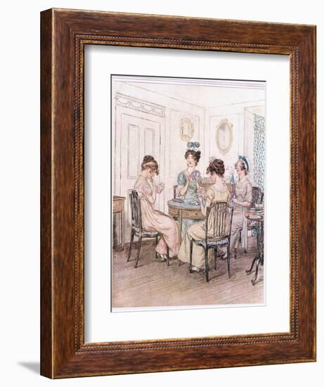 Miss Willoughby: We Shall Probably Spend the Evening Here with Miss Susan at the Card Table-Hugh Thomson-Framed Giclee Print