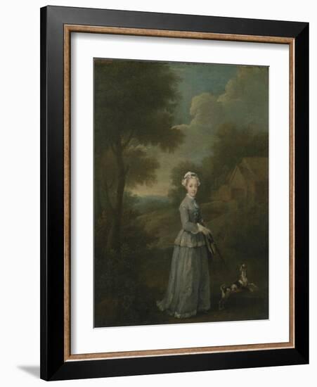 Miss Wood with Her Dog, C.1730-William Hogarth-Framed Giclee Print