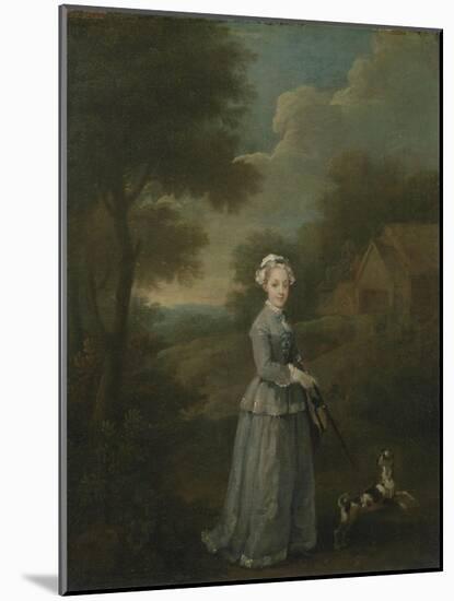 Miss Wood with Her Dog, C.1730-William Hogarth-Mounted Giclee Print