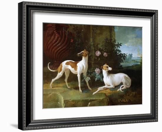 Misse and Turlu, Two Greyhounds of Louis XV-Jean-Baptiste Oudry-Framed Giclee Print