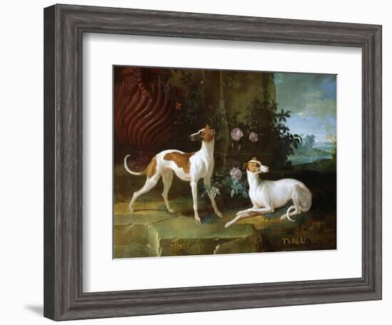 Misse and Turlu, Two Greyhounds of Louis XV-Jean-Baptiste Oudry-Framed Giclee Print