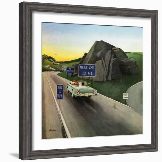 "Missed Exit", June 15, 1957-George Hughes-Framed Giclee Print