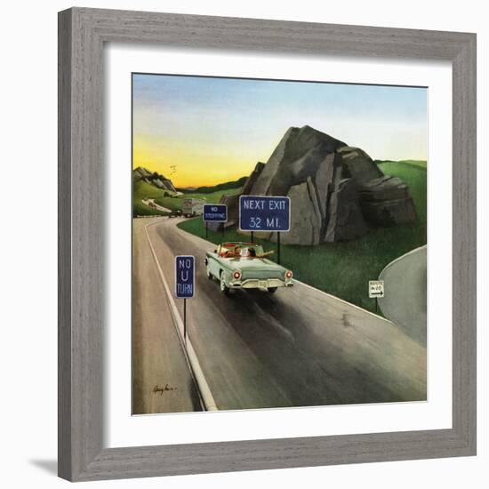 "Missed Exit", June 15, 1957-George Hughes-Framed Giclee Print