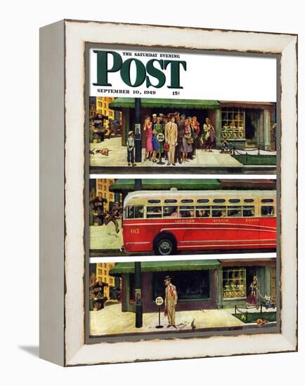 "Missed the Bus," Saturday Evening Post Cover, September 10, 1949-Thornton Utz-Framed Premier Image Canvas
