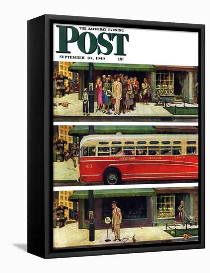 "Missed the Bus," Saturday Evening Post Cover, September 10, 1949-Thornton Utz-Framed Premier Image Canvas