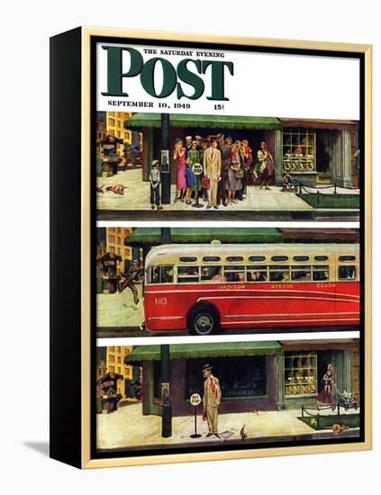 "Missed the Bus," Saturday Evening Post Cover, September 10, 1949-Thornton Utz-Framed Premier Image Canvas