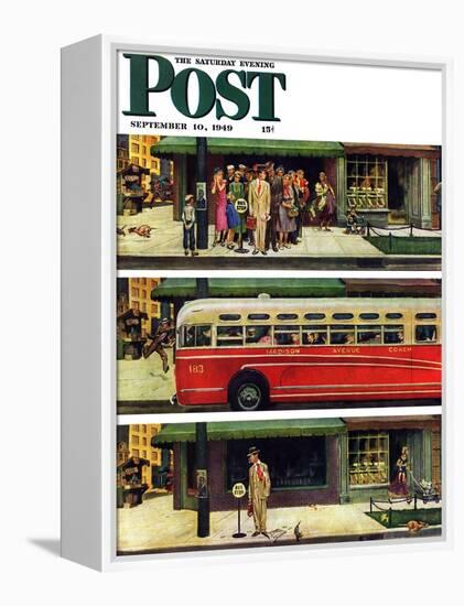 "Missed the Bus," Saturday Evening Post Cover, September 10, 1949-Thornton Utz-Framed Premier Image Canvas