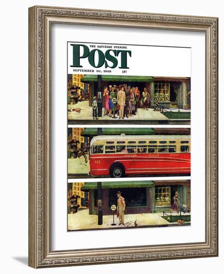 "Missed the Bus," Saturday Evening Post Cover, September 10, 1949-Thornton Utz-Framed Giclee Print