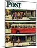 "Missed the Bus," Saturday Evening Post Cover, September 10, 1949-Thornton Utz-Mounted Giclee Print