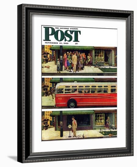 "Missed the Bus," Saturday Evening Post Cover, September 10, 1949-Thornton Utz-Framed Giclee Print