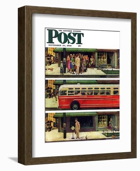 "Missed the Bus," Saturday Evening Post Cover, September 10, 1949-Thornton Utz-Framed Giclee Print