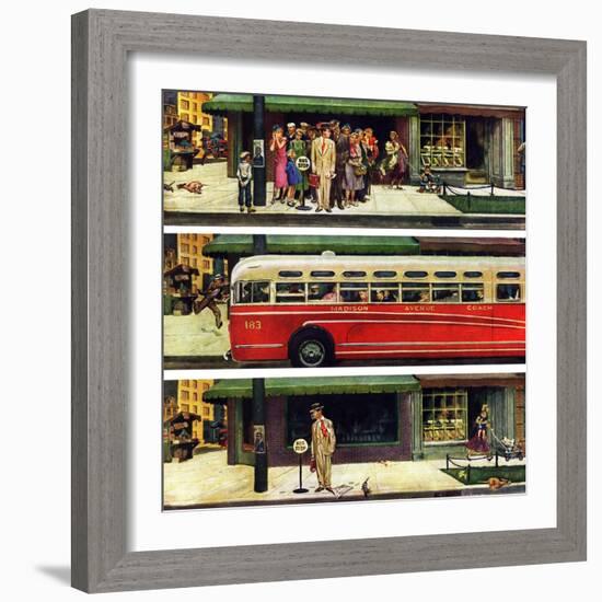 "Missed the Bus," September 10, 1949-Thornton Utz-Framed Giclee Print