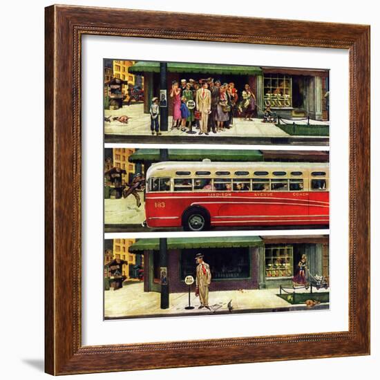 "Missed the Bus," September 10, 1949-Thornton Utz-Framed Giclee Print