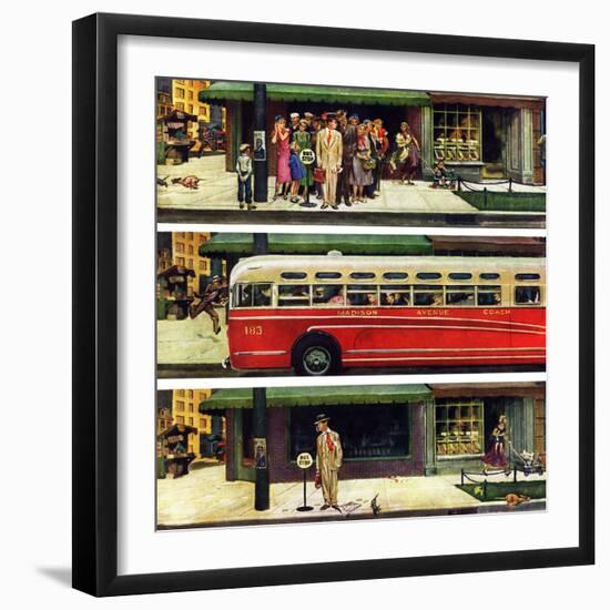 "Missed the Bus," September 10, 1949-Thornton Utz-Framed Giclee Print