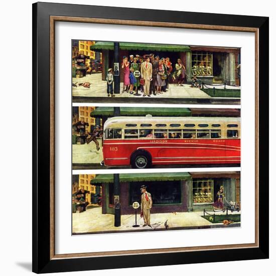 "Missed the Bus," September 10, 1949-Thornton Utz-Framed Giclee Print