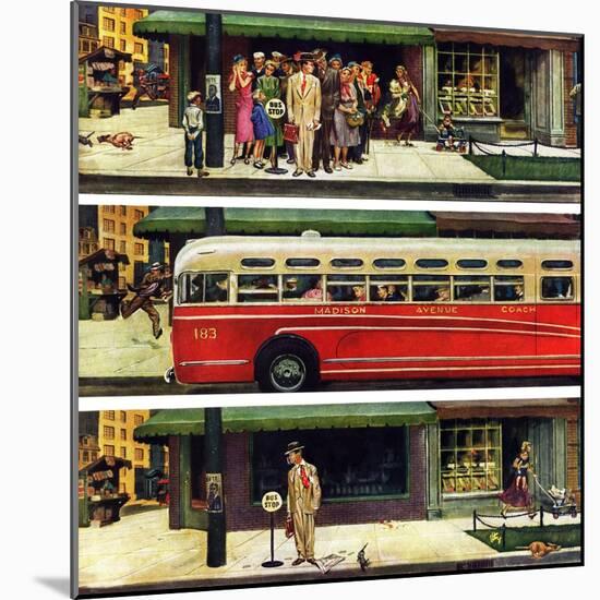 "Missed the Bus," September 10, 1949-Thornton Utz-Mounted Giclee Print