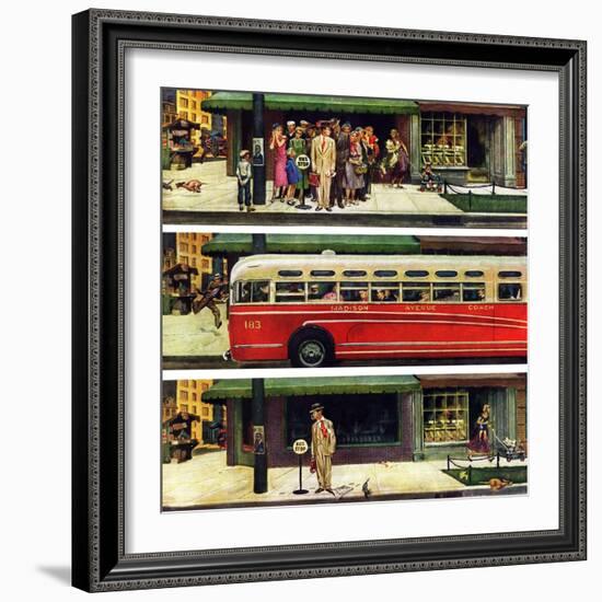 "Missed the Bus," September 10, 1949-Thornton Utz-Framed Giclee Print