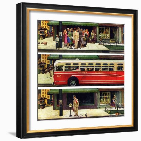 "Missed the Bus," September 10, 1949-Thornton Utz-Framed Giclee Print