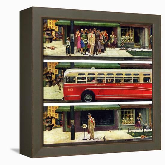 "Missed the Bus," September 10, 1949-Thornton Utz-Framed Premier Image Canvas