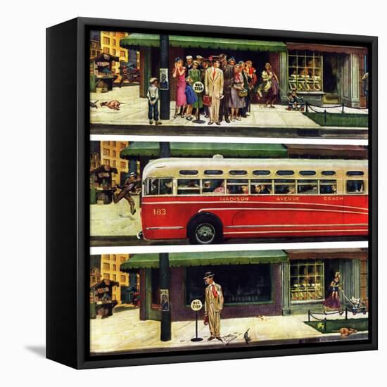 "Missed the Bus," September 10, 1949-Thornton Utz-Framed Premier Image Canvas