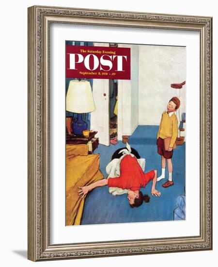 "Missing Shoe" Saturday Evening Post Cover, September 8, 1951-Jack Welch-Framed Giclee Print