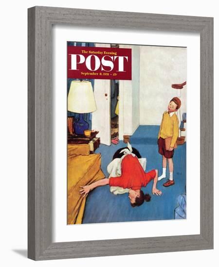 "Missing Shoe" Saturday Evening Post Cover, September 8, 1951-Jack Welch-Framed Giclee Print