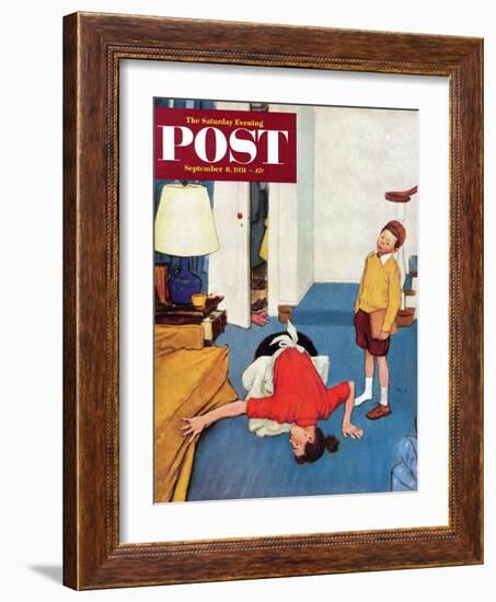 "Missing Shoe" Saturday Evening Post Cover, September 8, 1951-Jack Welch-Framed Giclee Print
