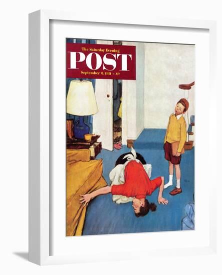 "Missing Shoe" Saturday Evening Post Cover, September 8, 1951-Jack Welch-Framed Giclee Print