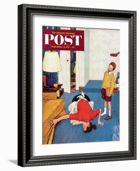 "Missing Shoe" Saturday Evening Post Cover, September 8, 1951-Jack Welch-Framed Giclee Print