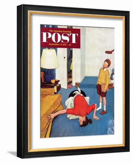"Missing Shoe" Saturday Evening Post Cover, September 8, 1951-Jack Welch-Framed Giclee Print