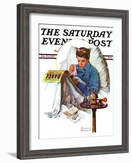 "Missing the Dance" Saturday Evening Post Cover, January 23,1937-Norman Rockwell-Framed Giclee Print